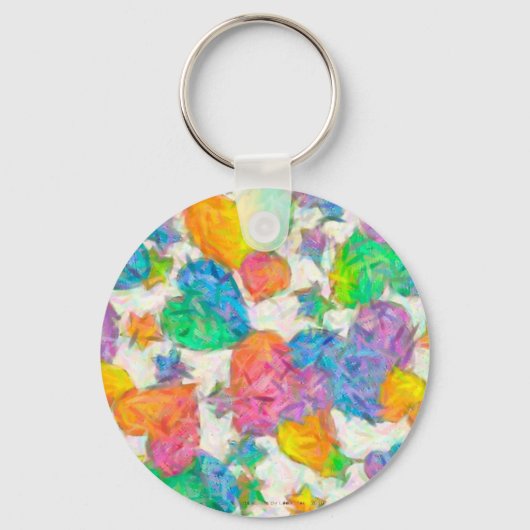 Porte-clés Cœurs de la Saint-Valentin pastel impressionniste (Recto)