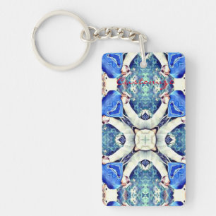 Porte-clés Coeurs de mandala bleu motif Thunder_Cove