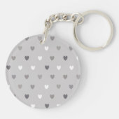 Porte-clés Coeurs de polka minuscules dans les tons gris (Dos)