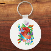 Porte-clés Coeurs de tatouage rose (Recto)