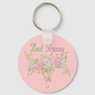 Porte-clés Coeurs de tourbillonnement de meilleure mamie