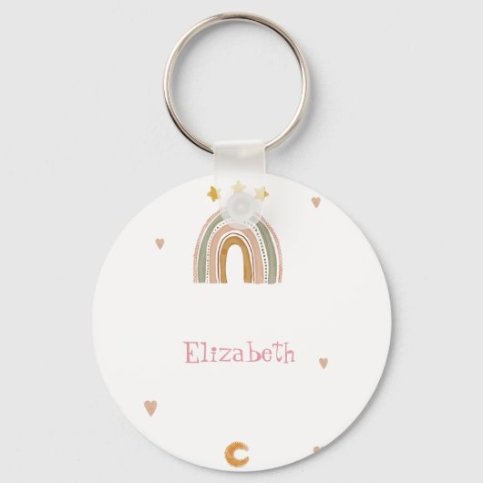 Porte-clés Coeurs des étoiles arc-en-ciel mignons (Recto)