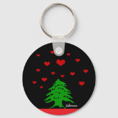Porte-clés Coeurs du Liban & drapeau libanais mode / Amour (Recto)
