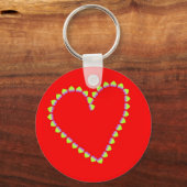Porte-clés Coeurs en forme de coeur sur rouge (Recto)