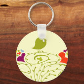 Porte-clés Coeurs Et Oiseaux Sur Un Petit Arbre (Recto)