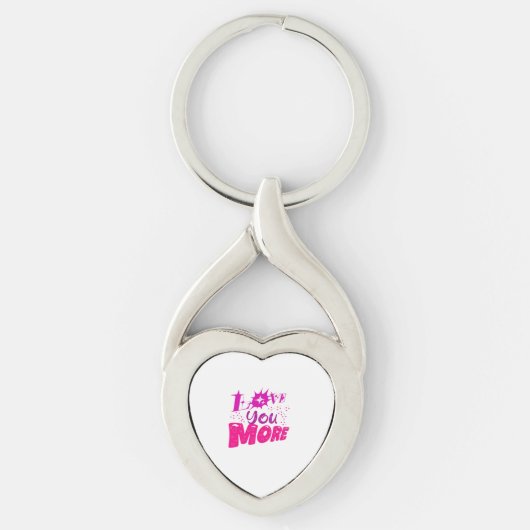 Porte-clés Cœurs et points design ludique Je t'aime plus (Devant)
