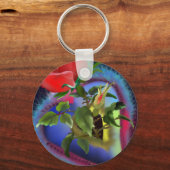 Porte-clés Coeurs et Rose (Recto)