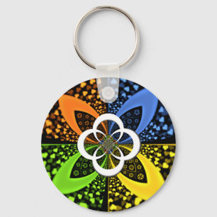 Porte-clés Cœurs iridescents motif à pois sans couture Art ab