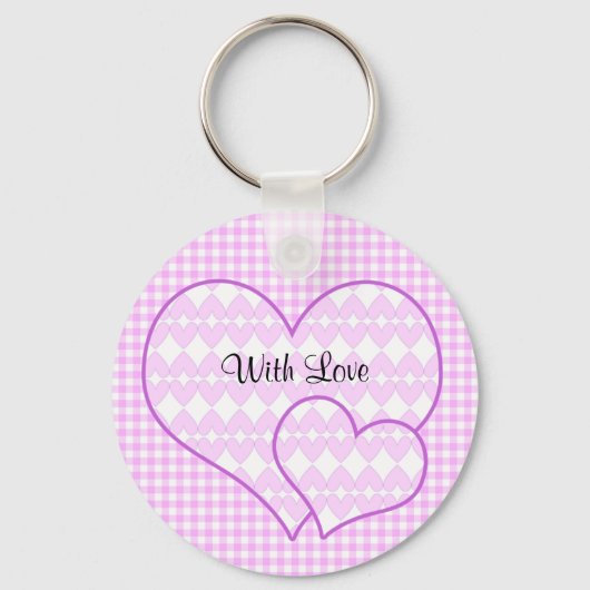 Porte-clés Coeurs mignons Lilac et blanc (Recto)