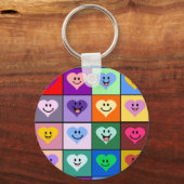 Porte-clés Coeurs multicolores (Recto)