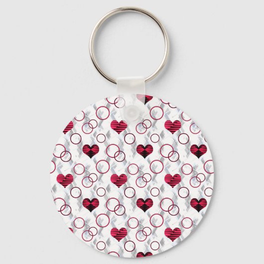 Porte-clés Coeurs noirs rouges mignons (Recto)