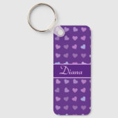PORTE-CLÉS COEURS PASTEL PURPLE PERSONNALISÉ (Recto)