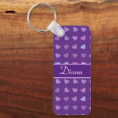 PORTE-CLÉS COEURS PASTEL PURPLE PERSONNALISÉ (Recto)