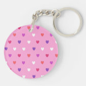 Porte-clés Coeurs polka rose (Dos)