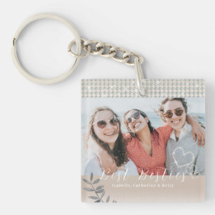 Porte-clés Coeurs rayonnants Besties Photo