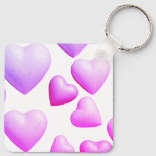 Porte-clés Cœurs remplis d'amour vrai fond blanc