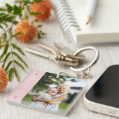 Porte-clés Coeurs rose clair Nous vous aimons Photo (Devant Droit)