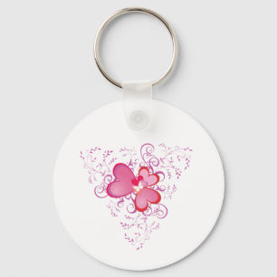 Porte-clés Coeurs roses