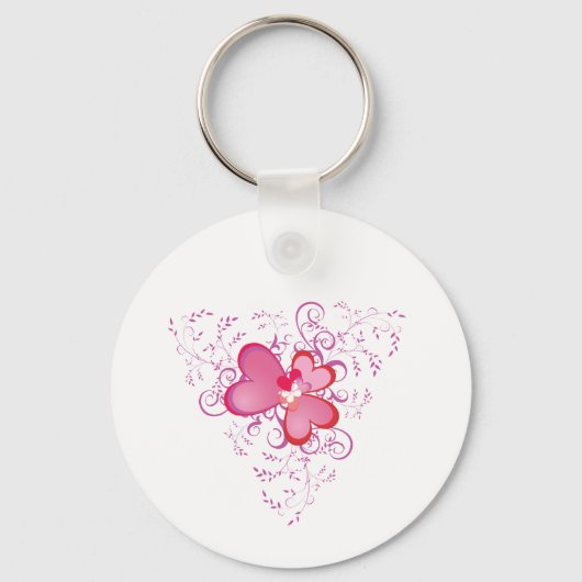 Porte-clés Coeurs roses (Recto)