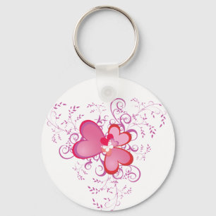 Porte-clés Coeurs roses