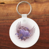 Porte-clés Coeurs Roses et ailes (Recto)