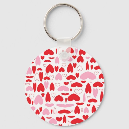 Porte-clés Coeurs Rouge Et Rose (Recto)