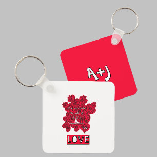 Porte-clés Cœurs rouges