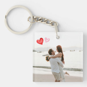Porte-clés Cœurs rouges et roses Saint-Valentin minimaliste