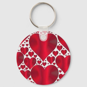 PORTE-CLÉS COEURS ROUGES POUR LA JOURNÉE DE VALENTINE