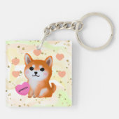 Porte-clés Coeurs Shiba Inu mignons | Pour Amoureux des chien (Dos)