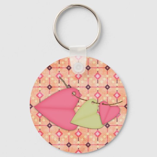 Porte-clés Coeurs sur une chaîne (Recto)