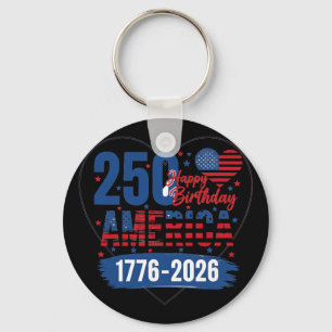Porte-clés Cœurs Usa 1776 2026 Juillet 4ème 250ème Anniversai