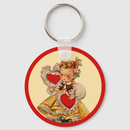 Porte-clés Coeurs vintages ma chérie (Recto)