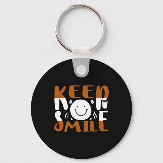 Porte-clés Coffe Art Keep Smile (Recto)