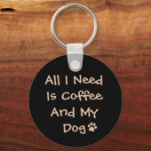 Porte-clés Coffee and Dog Lover Quote Minimal Design (Recto)