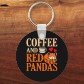 Porte-clés Coffee And Red Pandas Cute Pet Animal Panda Lover (Recto)