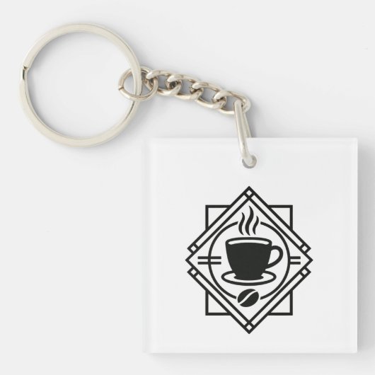 Porte-clés Coffee Emblem Keychain – Minimalist Café Logo (Devant)