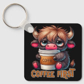 Porte-clés Coffee First Coffee Lover Gifts  (Recto)