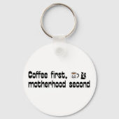 Porte-clés Coffee First Motherhood Second - Bold Typographie (Recto)