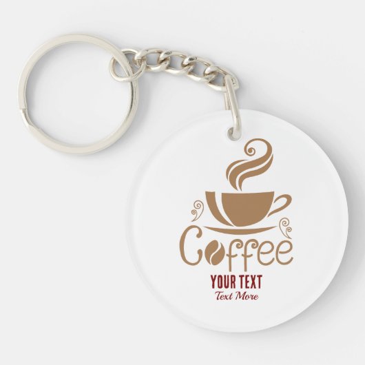 Porte-clés Coffee Lover Design – Minimal Coffee Cup Graphic (Devant)