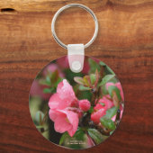 Porte-clés Cognassier à fleurs roses de printemps (Recto)