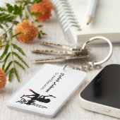 Porte-clés Coiffeur Girly rose et noir d'esthéticien de fille (Devant droit)