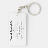 Porte-clés Coiffeur Girly rose et noir d'esthéticien de fille (Dos)