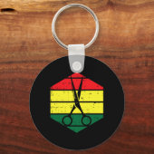 Porte-clés Coiffeur Junetten Blm Noir Histoire Hairdres (Recto)