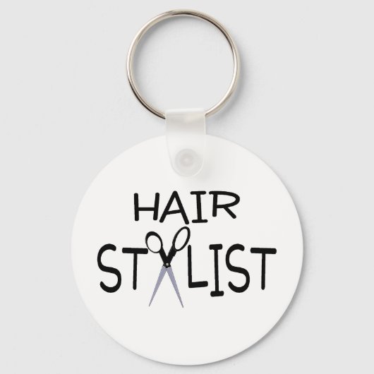 Porte-clés Coiffeur Noir Avec Ciseaux (Recto)