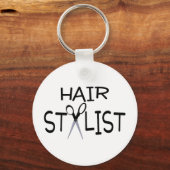 Porte-clés Coiffeur Noir Avec Ciseaux (Recto)