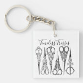 Porte-clés Coiffeur victorien ciseaux à coudre élégant (Devant)