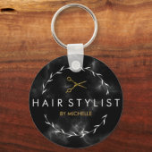 Porte-clés Coiffeuse en marbre noir moderne (Recto)