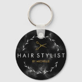 Porte-clés Coiffeuse en marbre noir moderne (Verso)