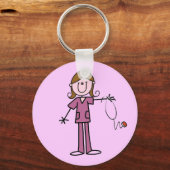 Porte-clés Coiffure Brown Female Stick Figure Infirmière (Recto)